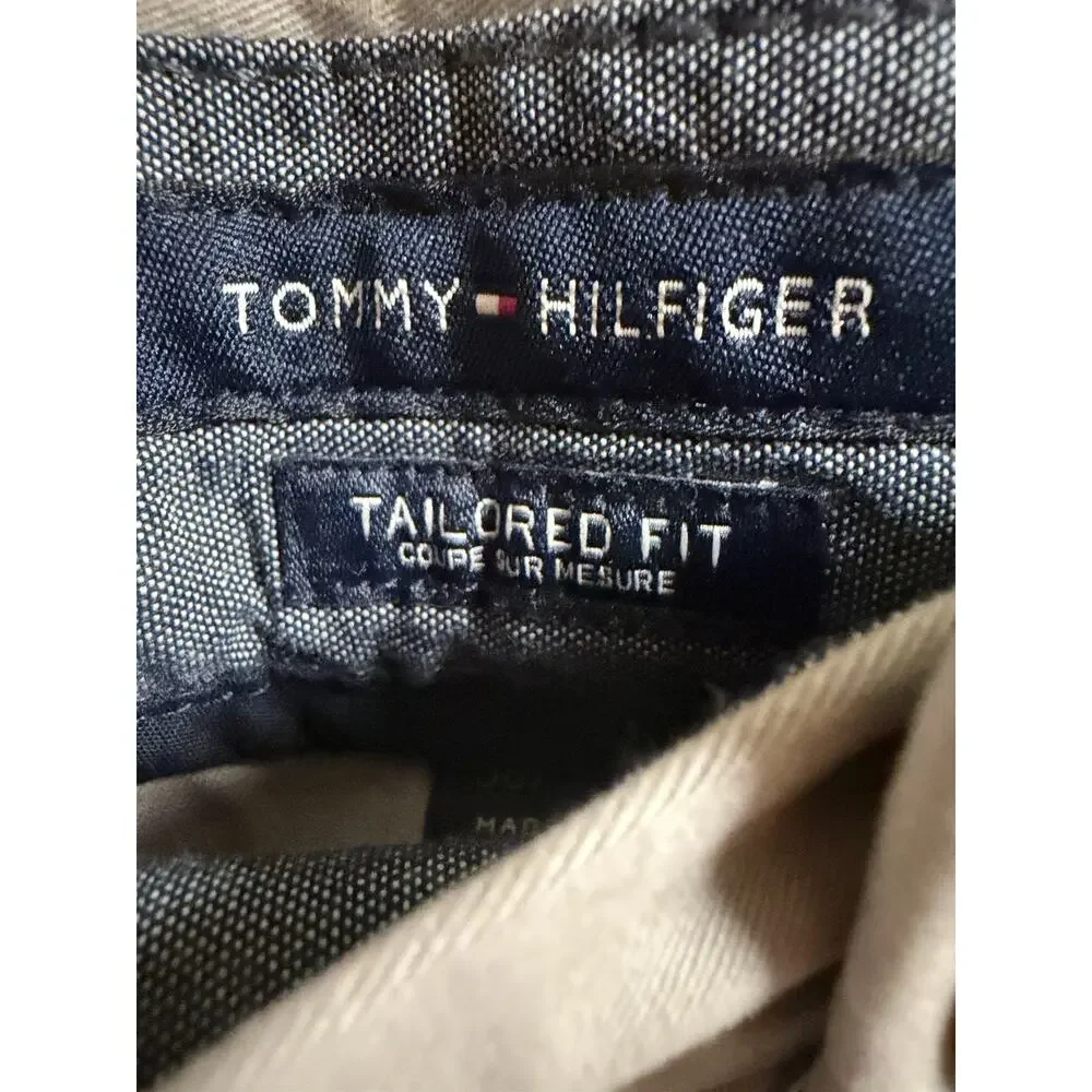 Tommy Hilfiger Mens Pants Size 38x34 Gray Tailored Fit Mid-Rise Pockets